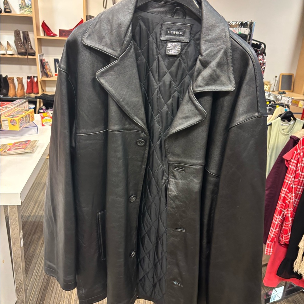 George Black Leather Jacket for Men